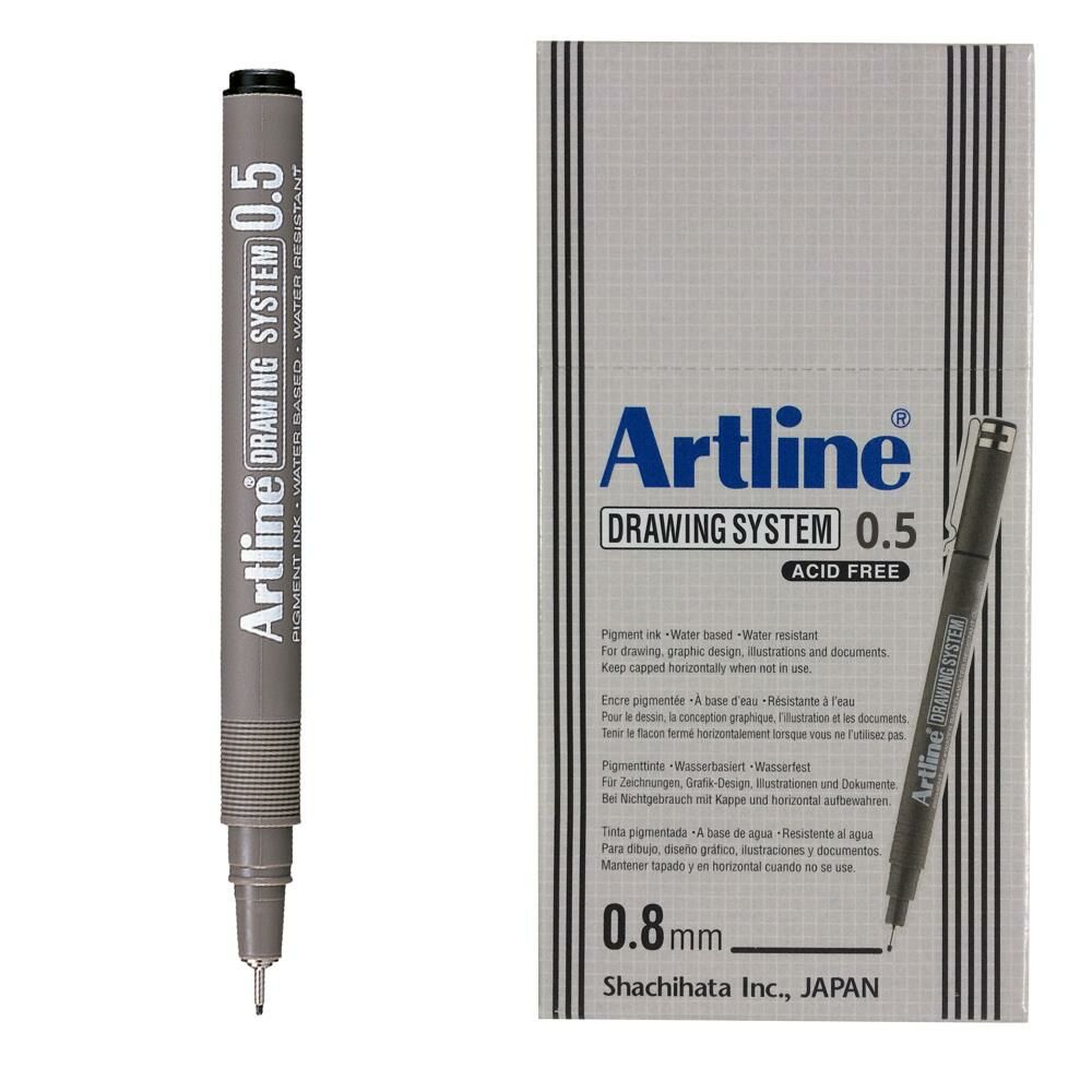 ARTLINE CIZIM KALEMI 005mm SIYAH 12LI KUTU (2305)