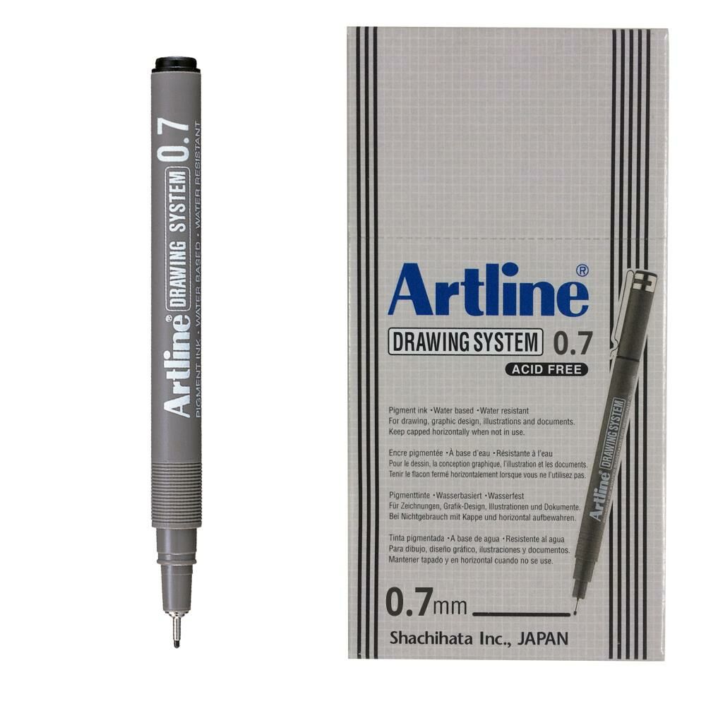 ARTLINE CIZIM KALEMI 07mm SIYAH 12LI KUTU (237)