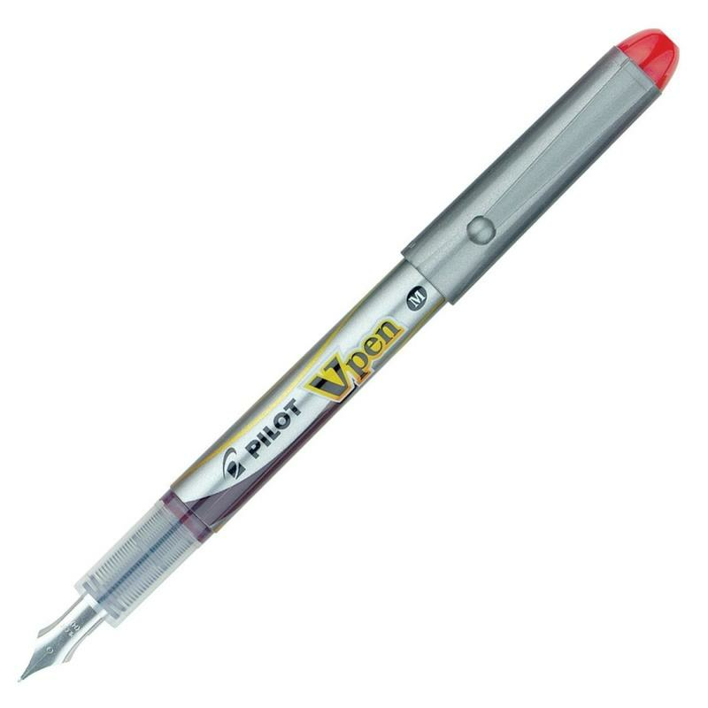 PILOT V-PEN DOLMAKALEM SILVER KIRMIZI