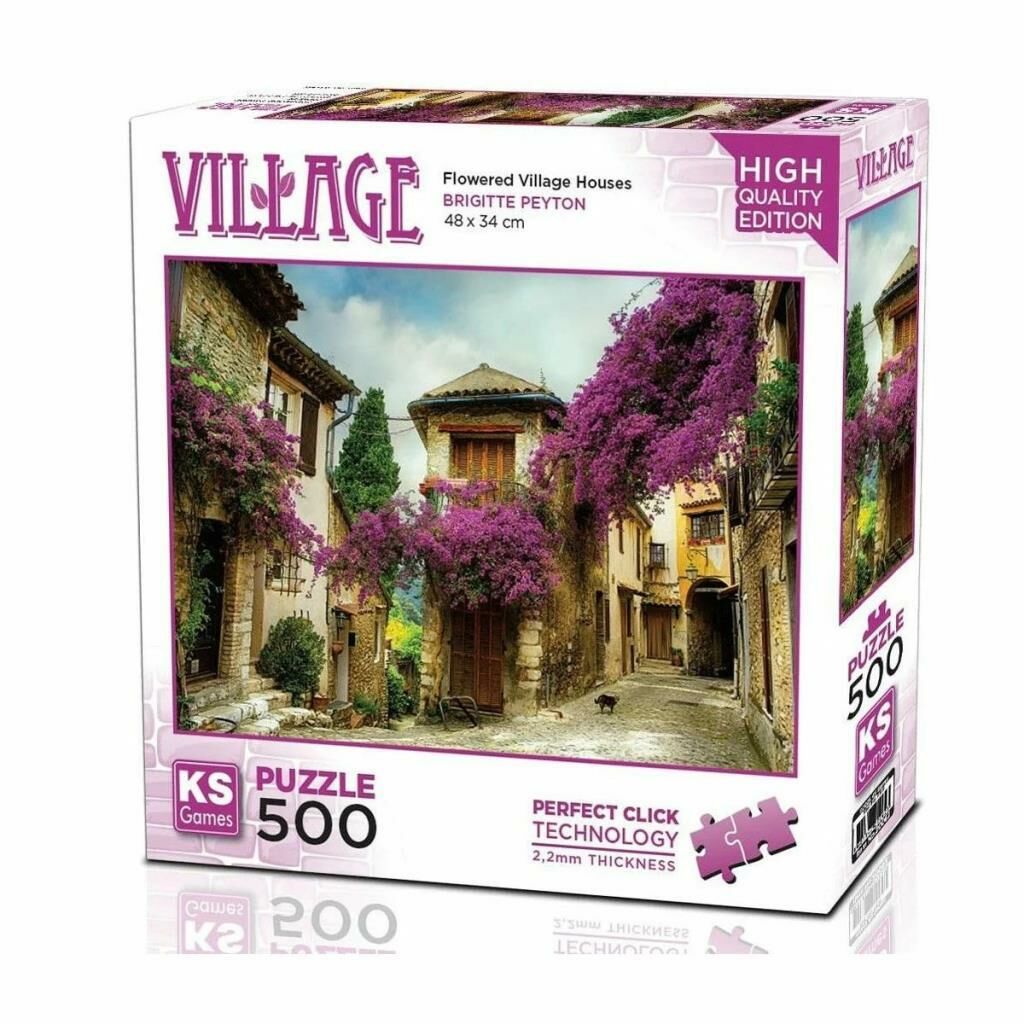 KS GAMES PUZZLE 500 PARCA FIOWERED VILLAGE HOUSES