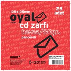 OFFICEMATE CD ZARFI 125X125 BEYAZ  80GR 25 LI