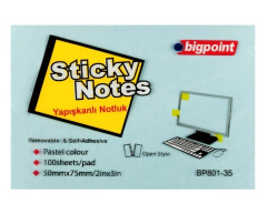 BIGPOINT YAPISKANLI KAGIT 50x75 MAVI 1 LI(801-35)