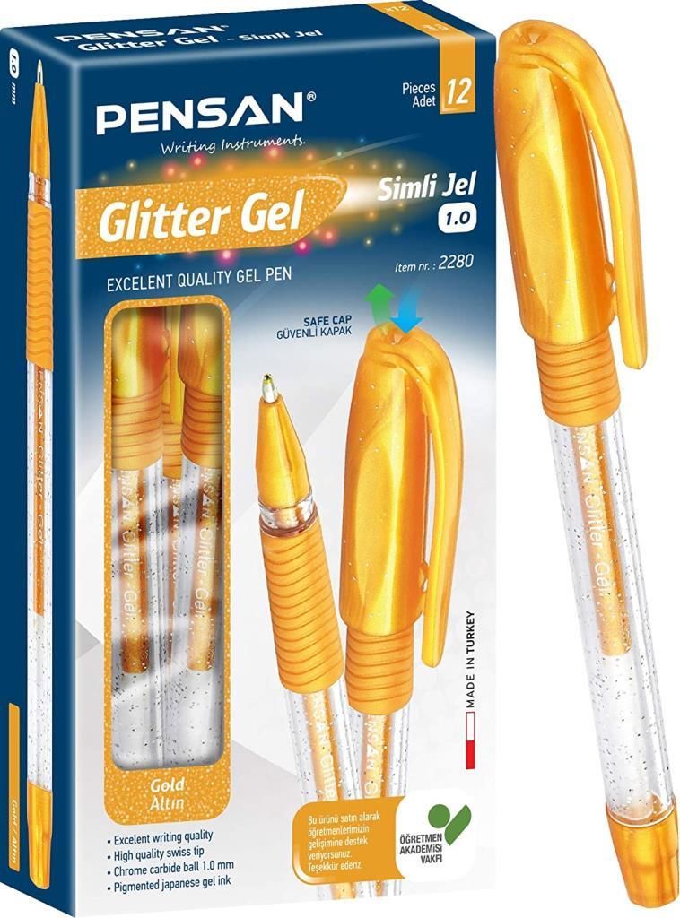 PENSAN JEL KALEM SIMLI GLITTER ALTIN 2280