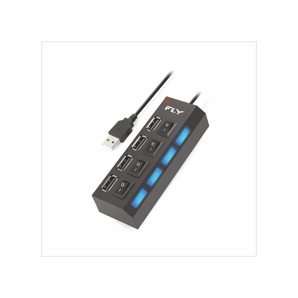 FLY 3407-01 USB24 4 PORT 2.0 SIYAH USB COKLAYICI