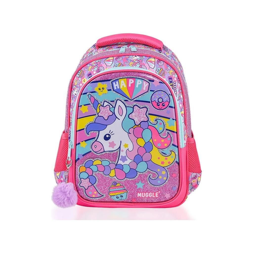 MIKRO OKUL CANTASI MUGGLE HAPPY UNICORN PEMBE 6443