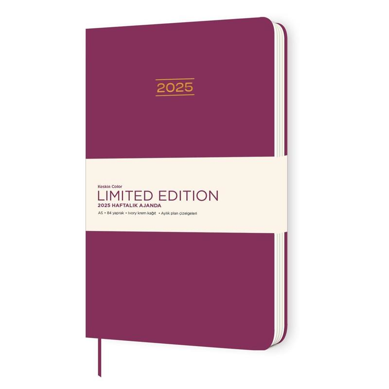 KESKIN AJANDA HAFTALIK 2025 A5 LIMITED MOR 600072