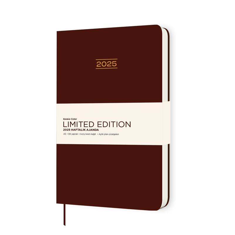 KESKIN AJANDA HAFTALIK 2025 A5 LIMITED BORDO600070