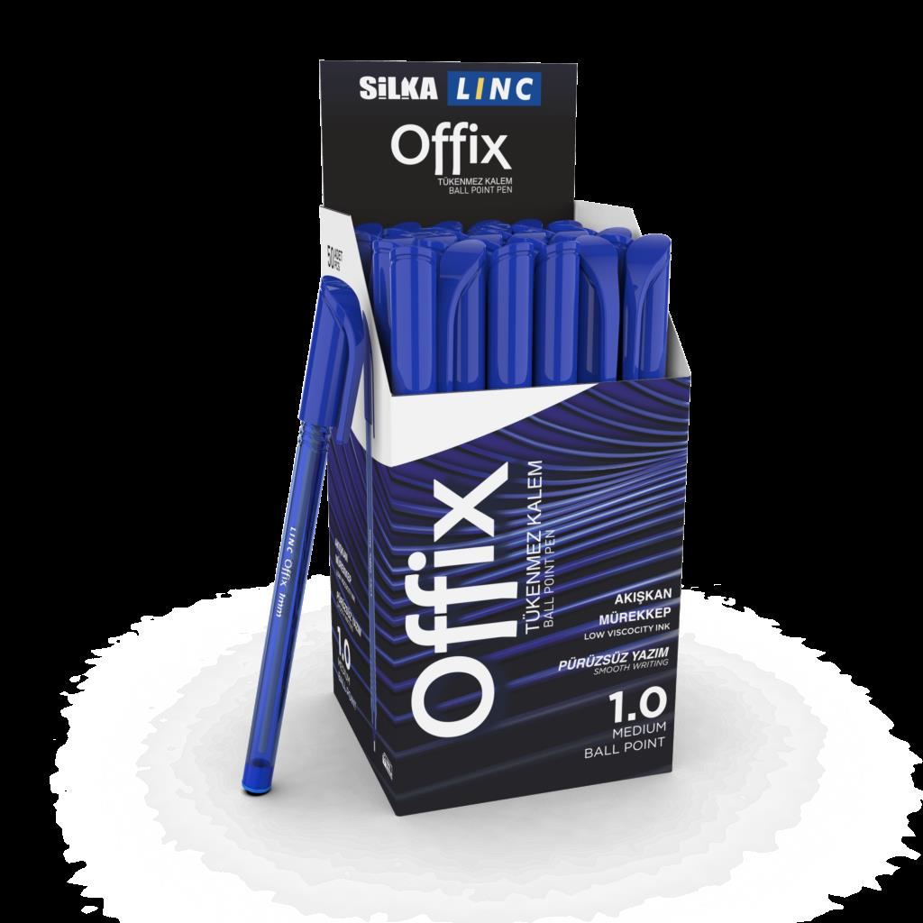 SILKA LINC TUKENMEZ KALEM OFFIX MAVI 50LI ART.423