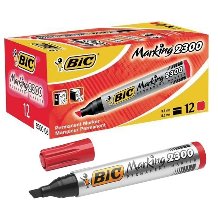 BIC PERMANENT MARKER KES.UC 2300 KIRMIZI 12LI KUTU