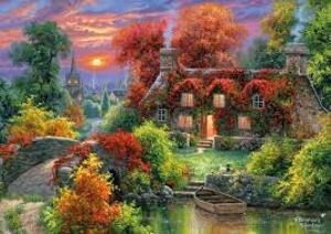 KS GAMES PUZZLE 1000 PARCA AUTUMN AT THE LAKE HOUS
