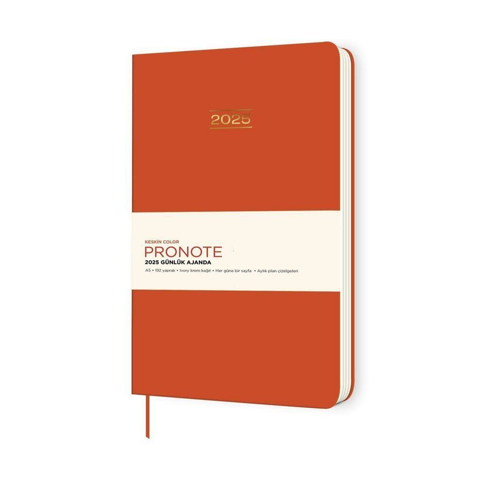 KESKIN AJANDA 2025 GUNLUK A5 PRONOTE TURUNCU600060