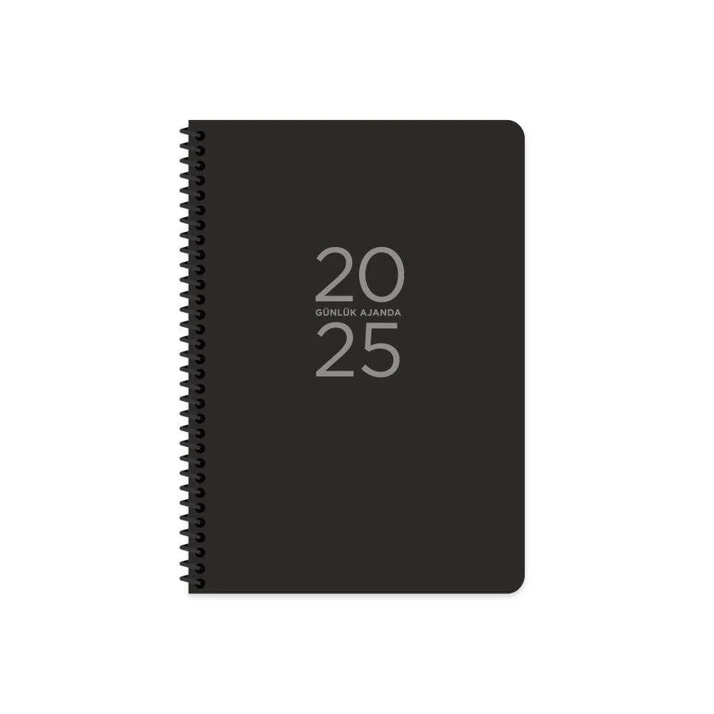 KESKIN AJANDA GUNLUK 2025 17x24 SPR.SIYAH 600050