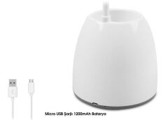 S-LINK SL-8715 BEYAZ LEDLI SARJLI 1200mAh MASA LAM