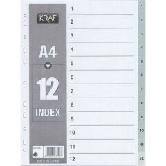 KRAF SEPERATOR PLASTIK A4 1-12 RAKAM(1012)
