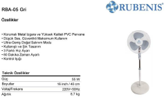 RUBENIS RBA05 AYAKLI VANTILATOR(40CM)