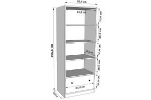 Kapaklı Raflı Beyaz Çok Amaçlı Dolap 65,4 Cm Çıtasız ÇA-D-1153-Ç