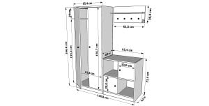 Dolaplı Askılıklı Raflı Beyaz Vestiyer Çıtasızı 130 cm VST-1076-Ç