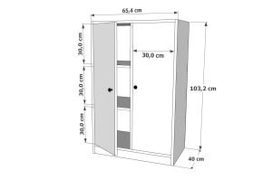 Kapaklı Raflı Beyaz Çok Amaçlı Dolap 65,4 Cm Çıtasız ÇA-D-1112-Ç