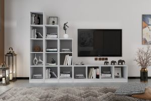 Kitaplıklı Tv Ünitesi Beyaz 230 Cm TV-1229