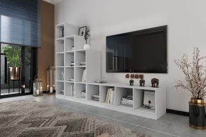 Kitaplıklı Tv Ünitesi Beyaz 230 Cm TV-1229