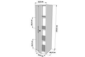 Kapaklı Raflı Beyaz Çok Amaçlı Dolap 33,6 Cm Çıtasız ÇA-D-1094-Ç