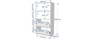 Kapaklı Beyaz Çok Amaçlı Dolap 65,4 Cm Çıtasız ÇA-D-1150-Ç