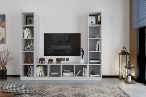 Kitaplıklı Tv Ünitesi Beyaz 197 Cm TV-1211