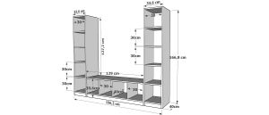 Kitaplıklı Tv Ünitesi Beyaz 197 Cm TV-1211