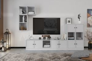 Duvar Dolaplı Tv Ünitesi Beyaz 227 Cm TV-1228-Ç