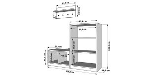 Puflu Raflı Askılıklı Beyaz Vestiyer 130 cm VST-1102