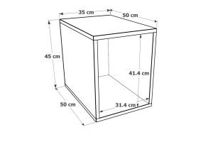 Tek Kapaklı 35 Cm Beyaz Yüklük Çıtasız DLPB-UST-35-Ç