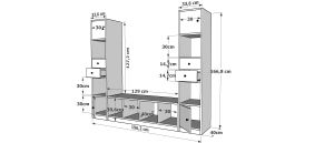 Dolaplı Çekmeceli Tv Ünitesi Beyaz 197 Cm TV-1214-Ç