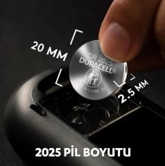 Duracell Özel CR 2025 Lityum Düğme Pil 3V (Tekli Satılır)