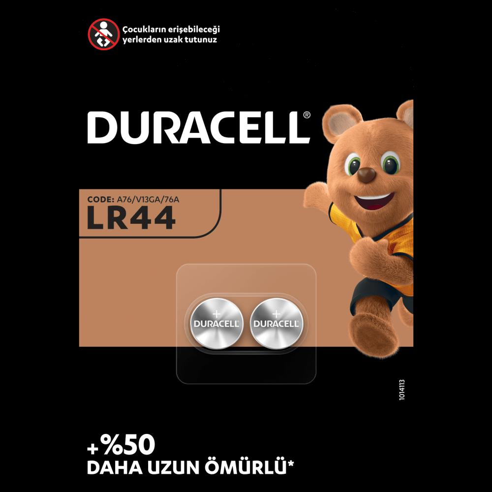 Duracell Özel Alkalin LR44 Düğme Pil 1,5 V (76A / A76 / V13GA) (İkili Paket)