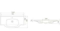 Kare Banyo Yeni Klasik 100 cm Lavabo