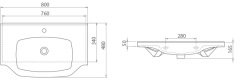 Kare Banyo Yeni Klasik Etajerli Lavabo 80 cm