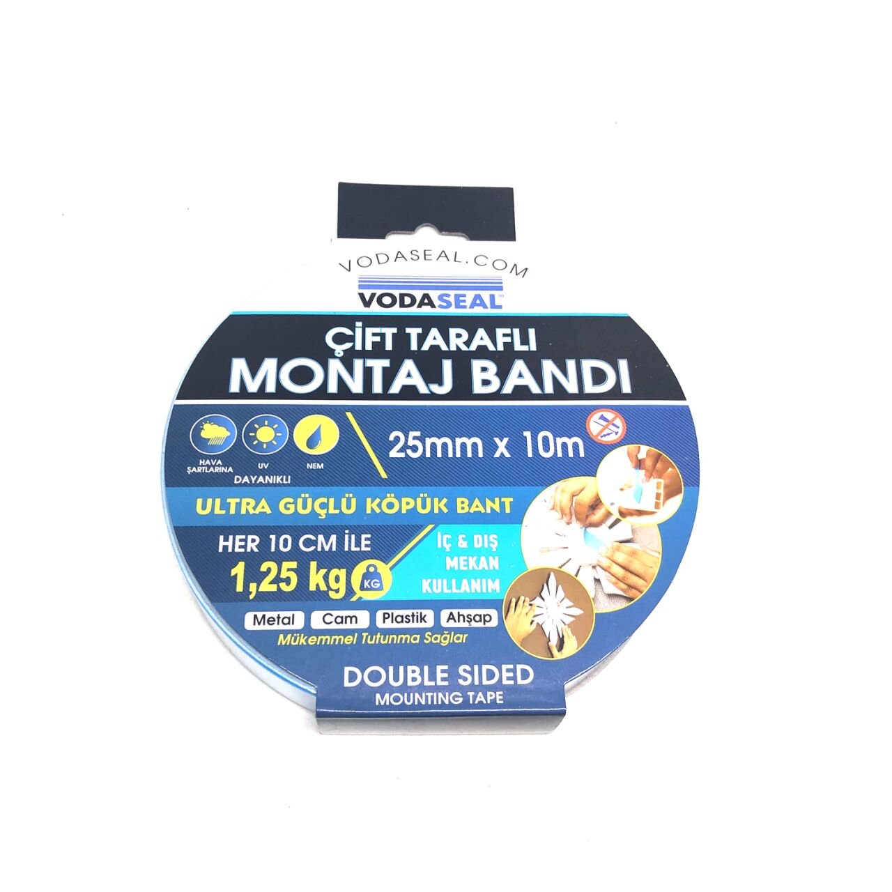 Vodabond Çift Taraflı Montaj Bandı 25 mm X10 mt