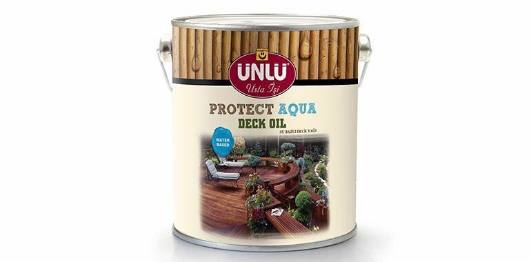 Ünlü Boya Protect 1' lt Aqua Su Bazlı Deck Oil