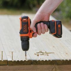 Black Decker Bdcdd12bafc-qw 10.8v Li-ion Çift Akülü Vidalama Ve 100 Parça Delme Vidalama Seti