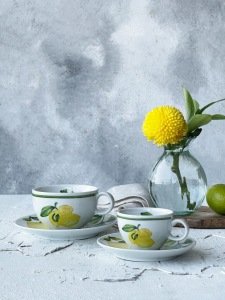 Citrus Porcelian Collection 2'li Türk Kahvesi Fincanı Seti / Hediye Kutulu