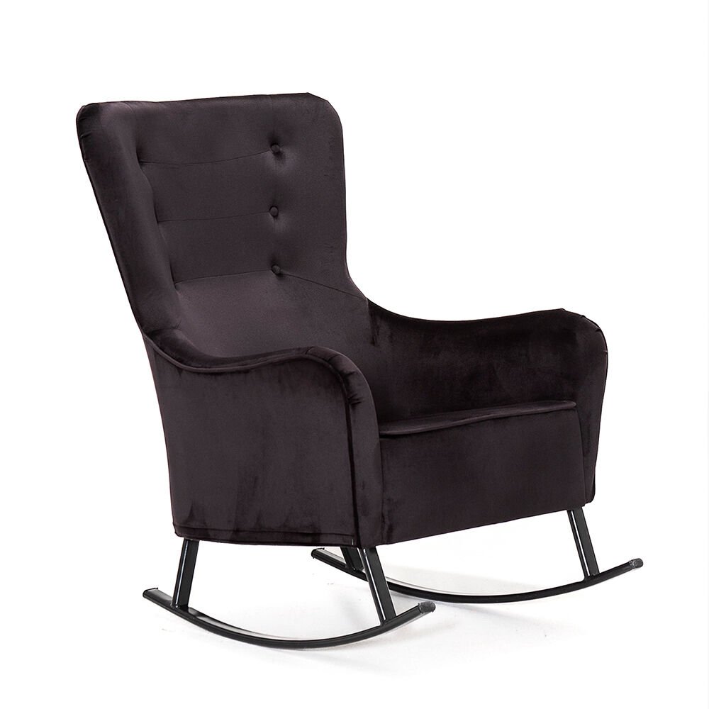 Roma Sallanır Berjer Tv Koltuğu Dinlenme Koltuğu, Sallanır Sandalye - Siyah