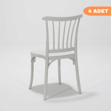 4 Adet Violet Beyaz Sandalye / Balkon-bahçe-mutfak