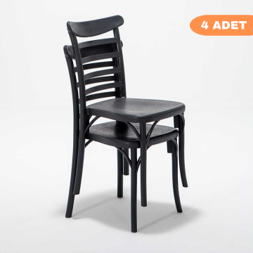4 Adet Efes Siyah Sandalye / Balkon-bahçe-mutfak