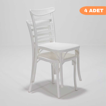4 Adet Efes Beyaz Sandalye / Balkon-bahçe-mutfak