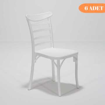 6 Adet Efes Beyaz Sandalye / Balkon-bahçe-mutfak