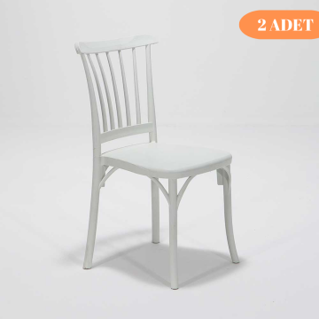2 Adet Violet Beyaz Sandalye / Balkon-bahçe-mutfak