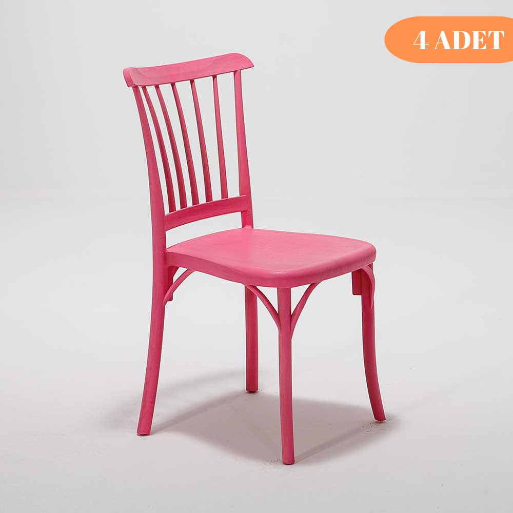 4 Adet Violet Pembe Sandalye / Balkon-bahçe-mutfak