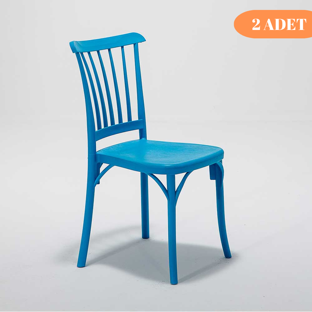 2 Adet Violet Mavi Sandalye / Balkon-bahçe-mutfak