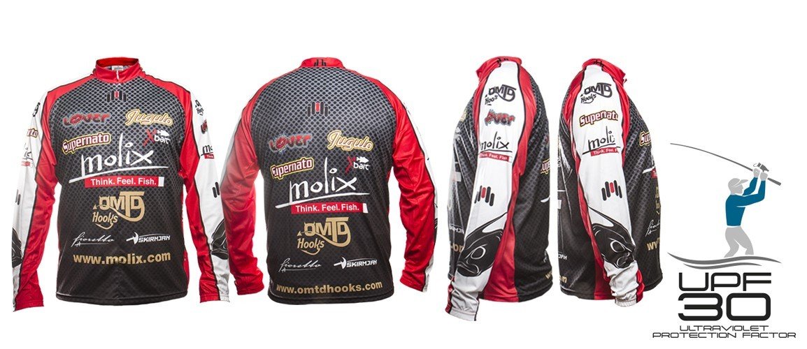 Molix Pro Tournament Shirt Long Sleeve col.Black/Red Flames Size M