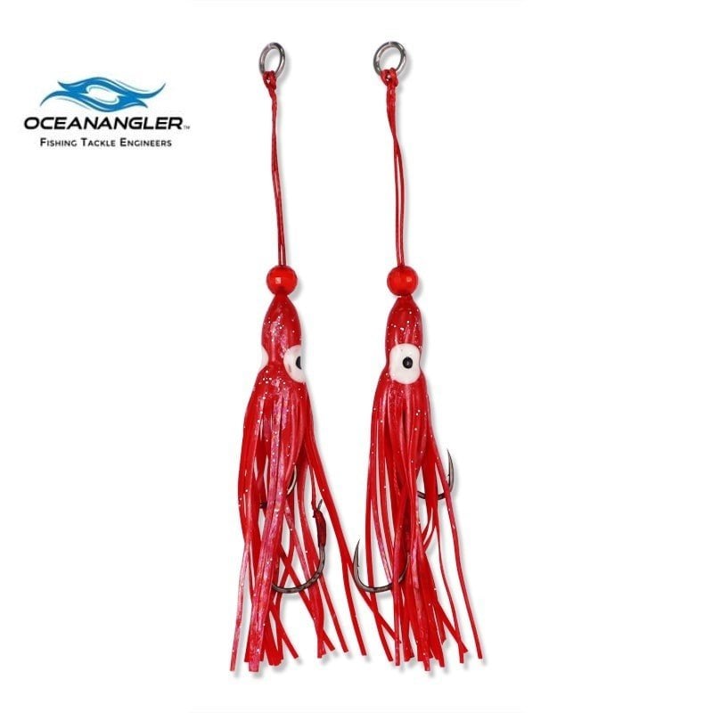 Ocean Angler Jitterbug Twin Hook Pack 2.5 Red